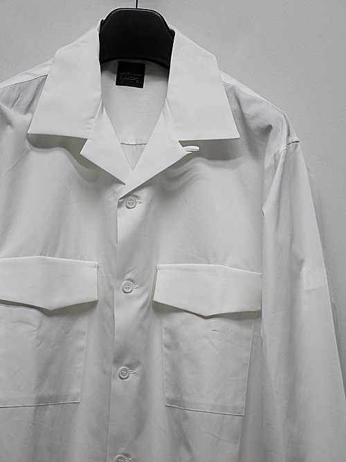 Yohji Yamamoto襦ޥ/SUIT BROAD U-CDH OPEN COLLAR SHIRT/WHT