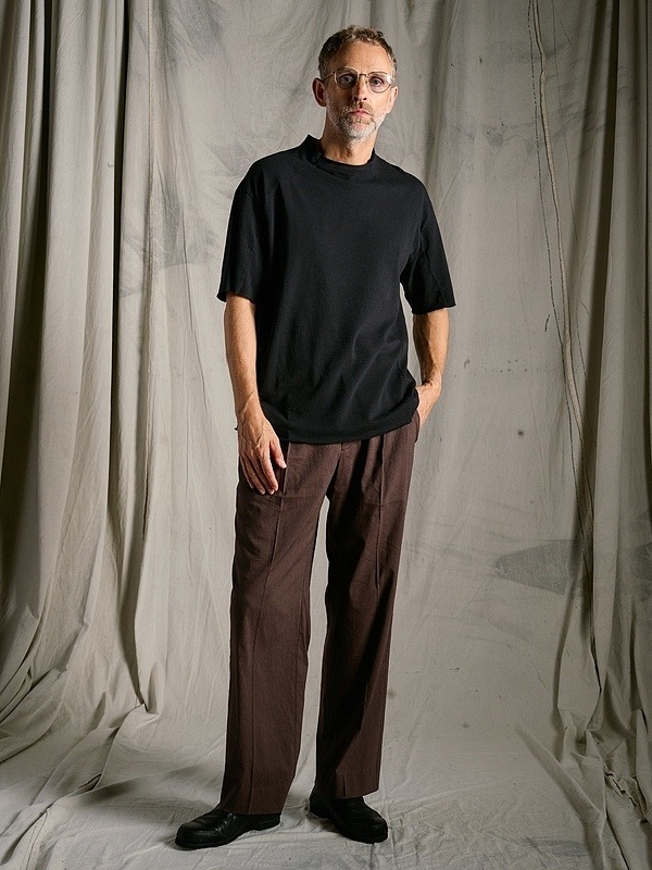 (ͽ���ʡ�3��4������ͽ��/wjk�����֥른��������/viscose linen semi-wide slacks/brown