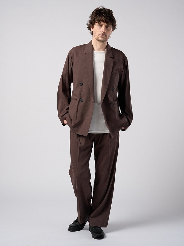 (ͽ���ʡ�3��4������ͽ��/wjk�����֥른��������/viscose linen semi-wide slacks/brown