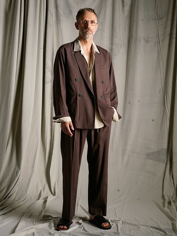 (ͽ���ʡ�3��4������ͽ��/wjk�����֥른��������/viscose linen semi-wide slacks/brown