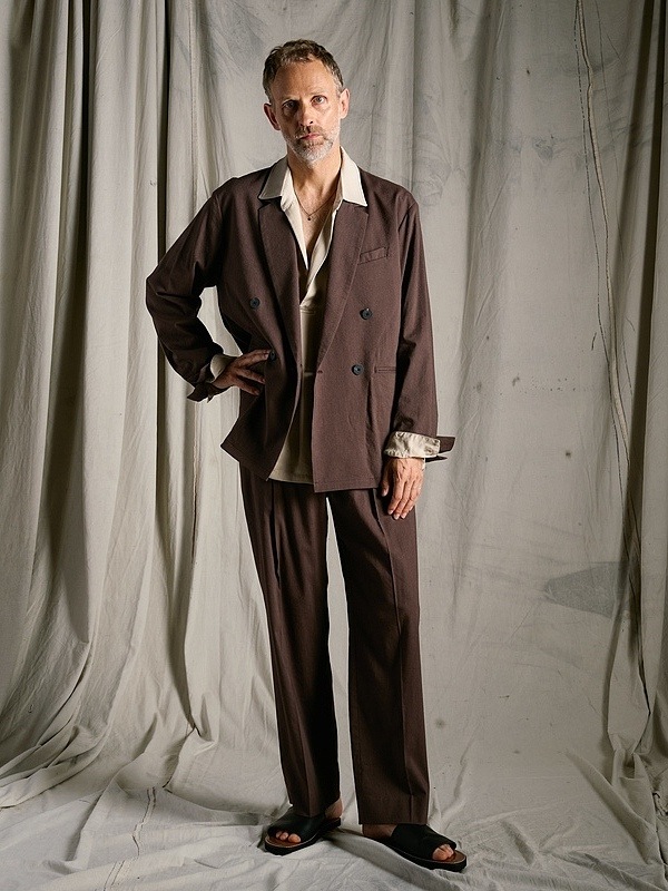 (ͽ���ʡ�3��4������ͽ��/wjk�����֥른��������/viscose linen semi-wide slacks/brown
