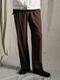 (ͽ���ʡ�3��4������ͽ��/wjk�����֥른��������/viscose linen semi-wide slacks/brown