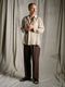 (ͽ���ʡ�3��4������ͽ��/wjk�����֥른��������/viscose linen semi-wide slacks/brown