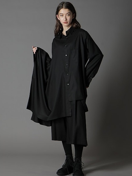 Ground Y�����饦��ɥ磻/TR VIYELLA CAPE DOCKING SHIRT/BLACK