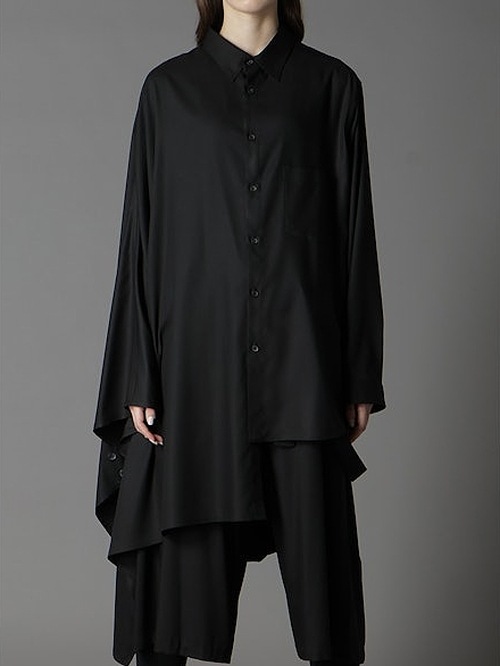 Ground Y�����饦��ɥ磻/TR VIYELLA CAPE DOCKING SHIRT/BLACK