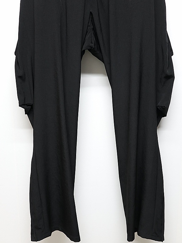 �㴰���Ground Y�����饦��ɥ磻/TA/PE CREPE DE CHINE ZIPPER JODHPURS CARGO PANTS/BLACK