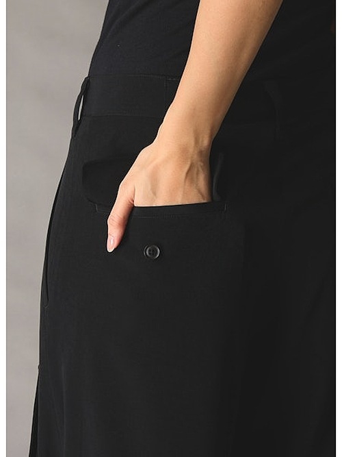 �㴰���Ground Y�����饦��ɥ磻/TA/PE CREPE DE CHINE ZIPPER JODHPURS CARGO PANTS/BLACK