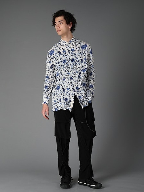 �㴰���Ground Y�����饦��ɥ磻/TA/PE CREPE DE CHINE ZIPPER JODHPURS CARGO PANTS/BLACK