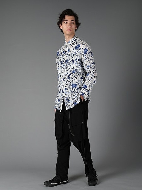 �㴰���Ground Y�����饦��ɥ磻/TA/PE CREPE DE CHINE ZIPPER JODHPURS CARGO PANTS/BLACK