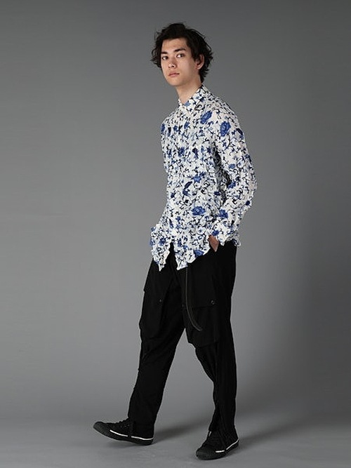 �㴰���Ground Y�����饦��ɥ磻/TA/PE CREPE DE CHINE ZIPPER JODHPURS CARGO PANTS/BLACK