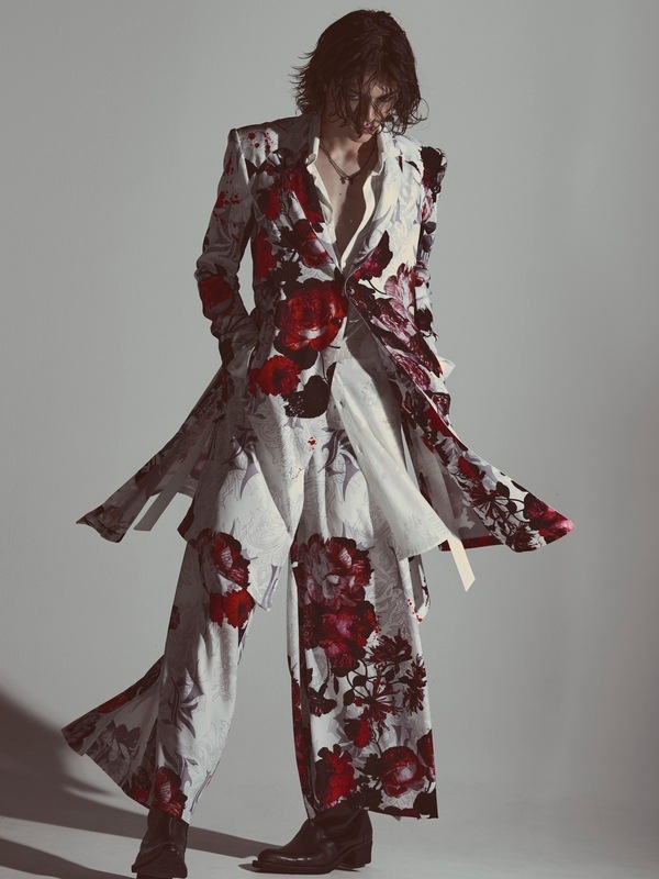 (ͽ���ʡ�9������10������ͽ��/kiryuyrik������奦����奦/Goth Flora Suede Satin Wide Tuck Slacks/White