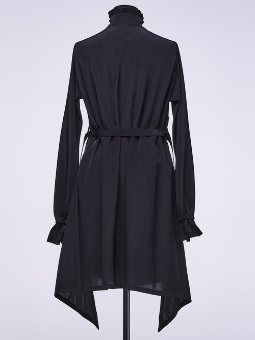�㴰���THE ONENESS�ʥ����ͥ���/Recycled PE Dechine Frill Flare Shirt/Black