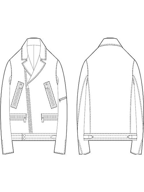 Ground Y�����饦��ɥ磻/Lamb vegetable W�饤������JKT/�֥�å�.