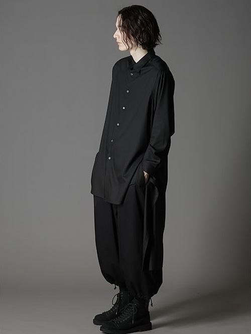 Ground Y饦ɥ磻/TR VIYELLA BACK LONG SHIRT/BLACK