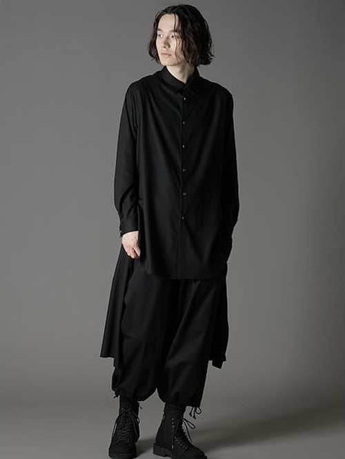 Ground Y饦ɥ磻/TR VIYELLA BACK LONG SHIRT/BLACK