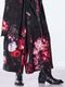 (ͽ���ʡ�9������10������ͽ��/kiryuyrik������奦����奦/Goth Flora Suede Satin Wide Tuck Slacks/Black
