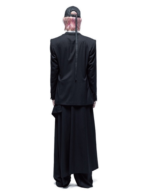 (ͽ)89ͽ/JULIUSꥦ/WOOL/VISCOSE CREPE TROUSERS4/BLACK