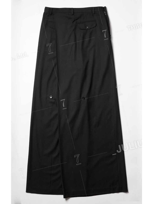 (ͽ)89ͽ/JULIUSꥦ/WOOL/VISCOSE CREPE TROUSERS4/BLACK