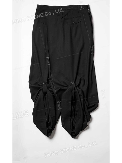 (ͽ)89ͽ/JULIUSꥦ/WOOL/VISCOSE CREPE TROUSERS4/BLACK