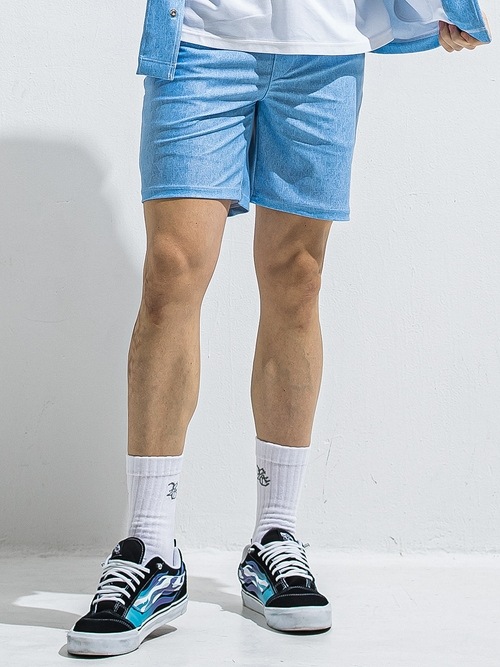 (ͽ���ʡ�6��7������ͽ��/40TH RESOUND CLOTHING���ꥵ����ɥ���������/SEMI LOOSE FIT RUSH DENIM SHORTS/LIND