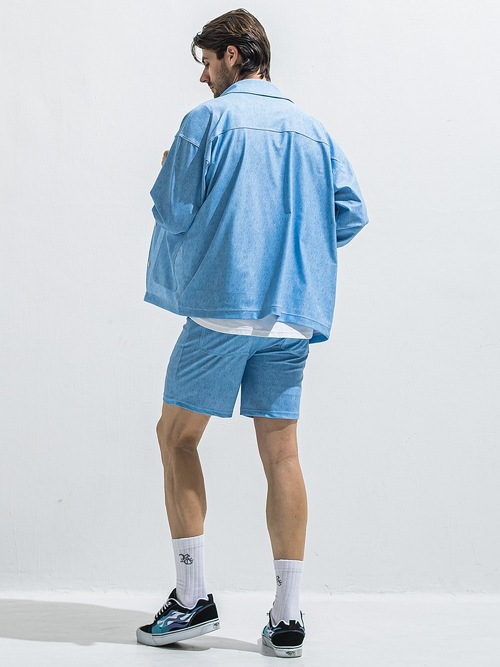 (ͽ���ʡ�6��7������ͽ��/40TH RESOUND CLOTHING���ꥵ����ɥ���������/SEMI LOOSE FIT RUSH DENIM SHORTS/LIND