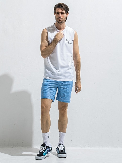 (ͽ���ʡ�6��7������ͽ��/40TH RESOUND CLOTHING���ꥵ����ɥ���������/SEMI LOOSE FIT RUSH DENIM SHORTS/LIND