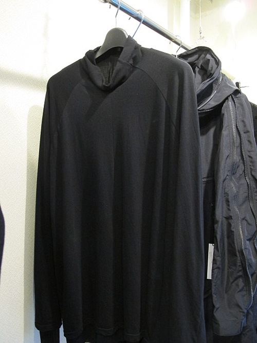 (ͽ)79ͽ/nude:masahiko maruyama ̡:ޥҥޥ/40/- Cotton Wool Jersey Tencel Jersey LAYERED HIGH NECK PULLOVER/Black