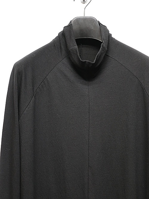 nude:masahiko maruyama ̡:ޥҥޥ/40/- Cotton Wool Jersey Tencel Jersey LAYERED HIGH NECK PULLOVER/Black