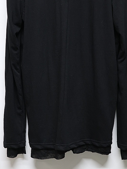 nude:masahiko maruyama ̡:ޥҥޥ/40/- Cotton Wool Jersey Tencel Jersey LAYERED HIGH NECK PULLOVER/Black