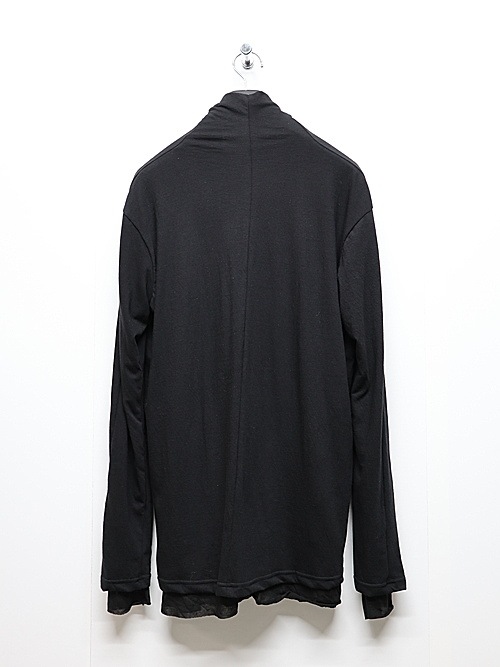 nude:masahiko maruyama ̡:ޥҥޥ/40/- Cotton Wool Jersey Tencel Jersey LAYERED HIGH NECK PULLOVER/Black
