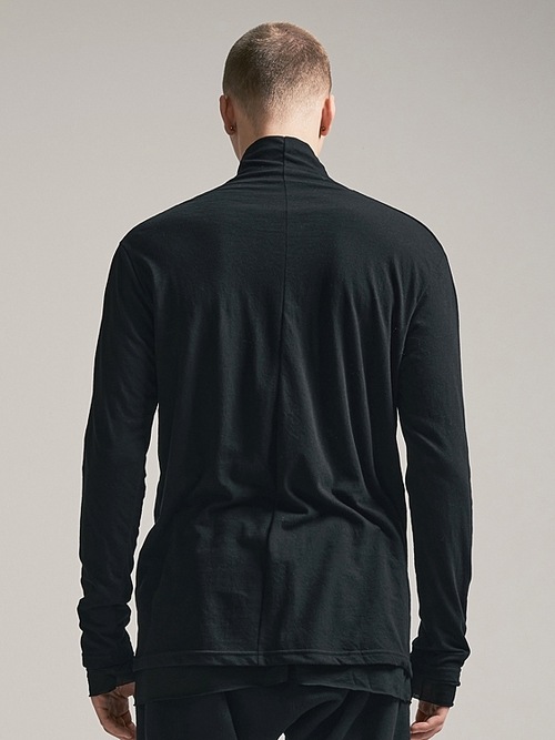 (ͽ)79ͽ/nude:masahiko maruyama ̡:ޥҥޥ/40/- Cotton Wool Jersey Tencel Jersey LAYERED HIGH NECK PULLOVER/Black