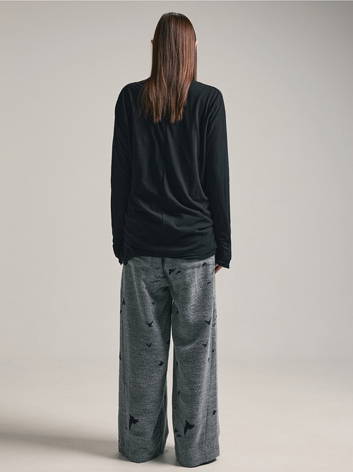 (ͽ)79ͽ/nude:masahiko maruyama ̡:ޥҥޥ/40/- Cotton Wool Jersey Tencel Jersey LAYERED HIGH NECK PULLOVER/Black