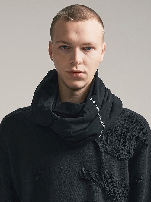 nude:masahiko maruyama ̡:ޥҥޥ/40/- Cotton Wool Jersey SNOOD/Black