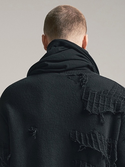 nude:masahiko maruyama ̡:ޥҥޥ/40/- Cotton Wool Jersey SNOOD/Black