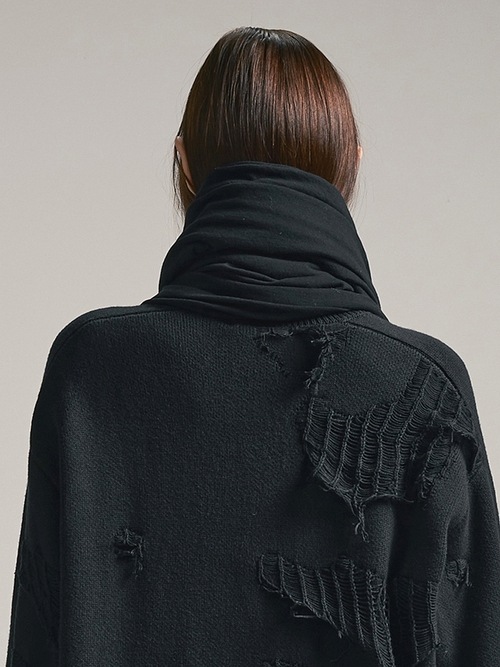 nude:masahiko maruyama ̡:ޥҥޥ/40/- Cotton Wool Jersey SNOOD/Black