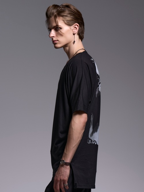 (ͽ���ʡ�4��5������ͽ��/kiryuyrik������奦����奦/BEATENJIKU KIMONO Sleeve-T/Black