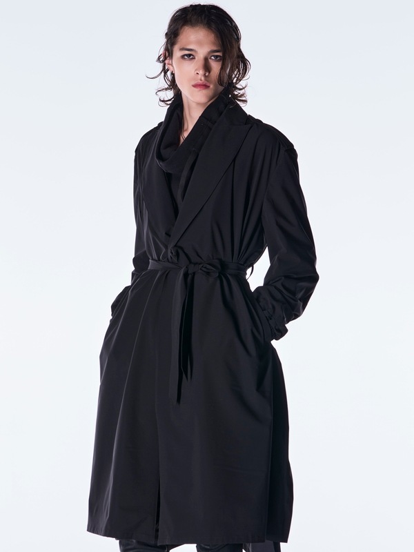 (ͽ���ʡ�9������10������ͽ��/kiryuyrik������奦����奦/Taffeta Drape Chester Coat/Black