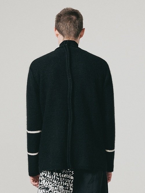 �㴰���nude:masahiko maruyama ���̡���:�ޥ��ҥ��ޥ���/5GG Cotton/Mohair Jersey Knit 5GG KNIT ZIP UP CARDIGAN/Black