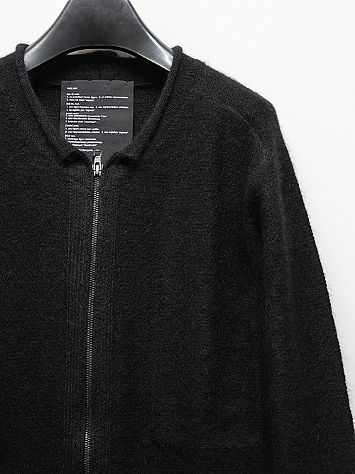 �㴰���nude:masahiko maruyama ���̡���:�ޥ��ҥ��ޥ���/5GG Cotton/Mohair Jersey Knit 5GG KNIT ZIP UP CARDIGAN/Black