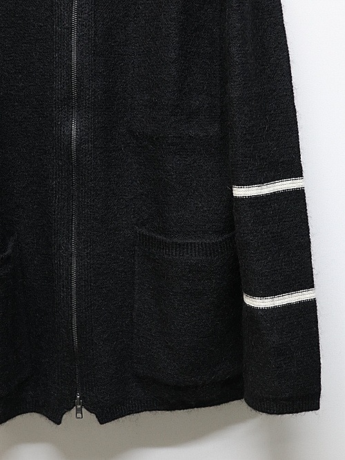�㴰���nude:masahiko maruyama ���̡���:�ޥ��ҥ��ޥ���/5GG Cotton/Mohair Jersey Knit 5GG KNIT ZIP UP CARDIGAN/Black