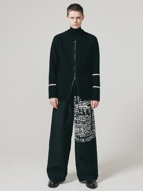 �㴰���nude:masahiko maruyama ���̡���:�ޥ��ҥ��ޥ���/5GG Cotton/Mohair Jersey Knit 5GG KNIT ZIP UP CARDIGAN/Black