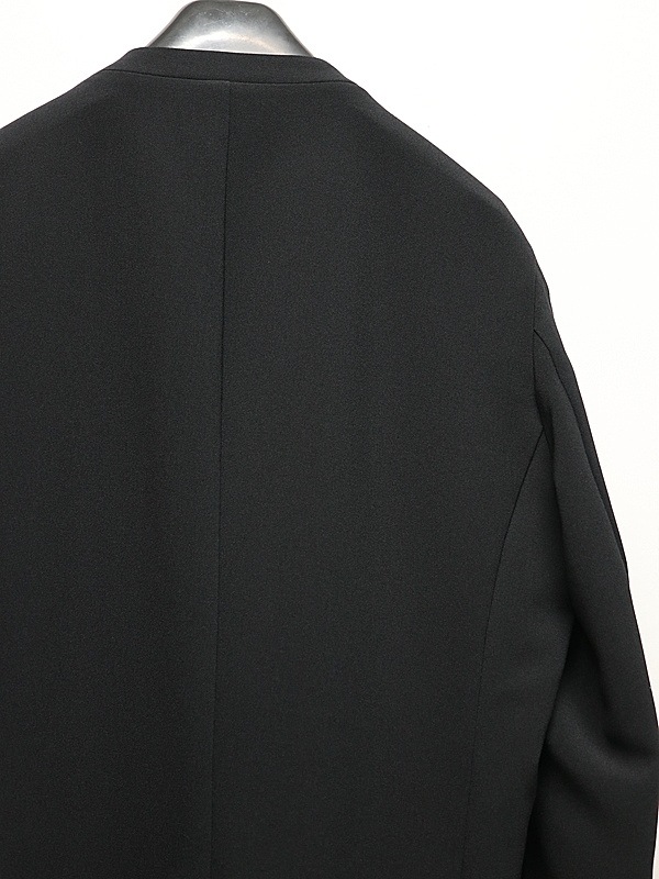 ATTACHMENT�������å�����/PE STRETCH DOUBLE CLOTH COLLARLESS JACKET/BLACK