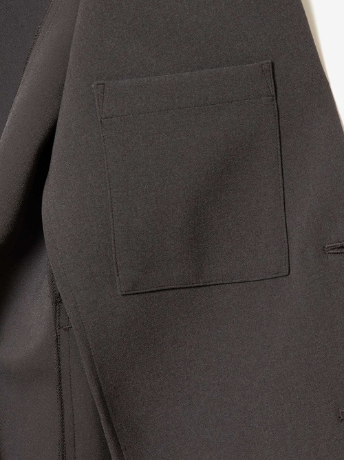 (ͽ���ʡ�8��9������ͽ��/ATTACHMENT�������å�����/PE STRETCH DOUBLE CLOTH COLLARLESS JACKET/BLACK