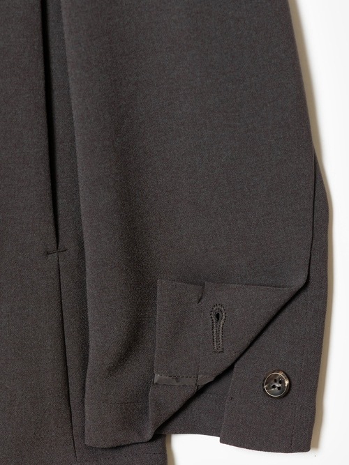 (ͽ���ʡ�8��9������ͽ��/ATTACHMENT�������å�����/PE STRETCH DOUBLE CLOTH COLLARLESS JACKET/BLACK