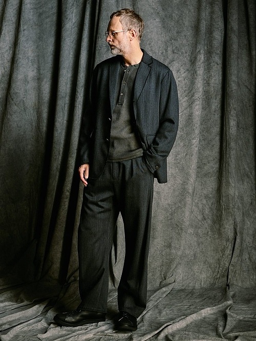 (ͽ���ʡ�9��10������ͽ��/wjk�����֥른��������/venetian stripe single jacket/charcoal