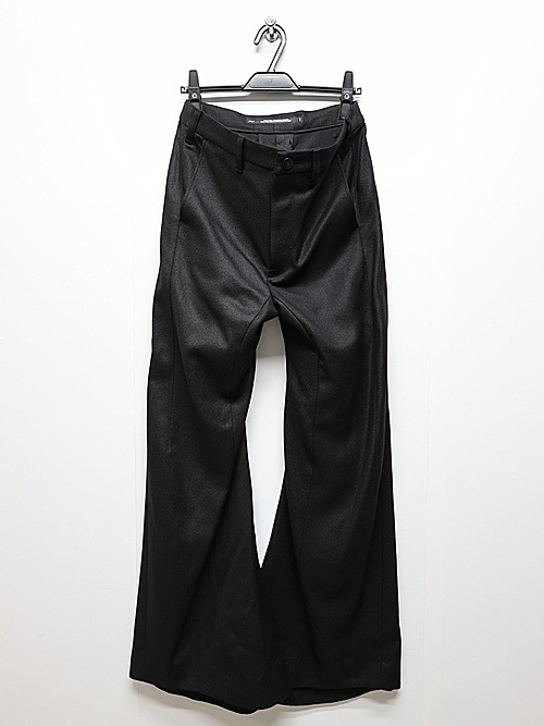 JULIUSꥦ/WOOL/RAYON RING KERSEY TROUSERS9/BLACK