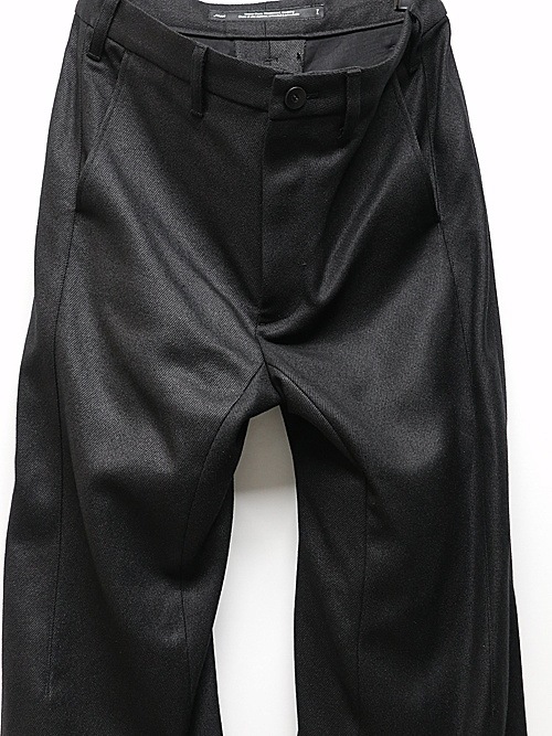 JULIUSꥦ/WOOL/RAYON RING KERSEY TROUSERS9/BLACK
