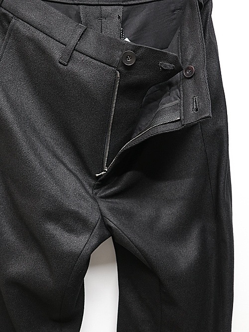 JULIUSꥦ/WOOL/RAYON RING KERSEY TROUSERS9/BLACK