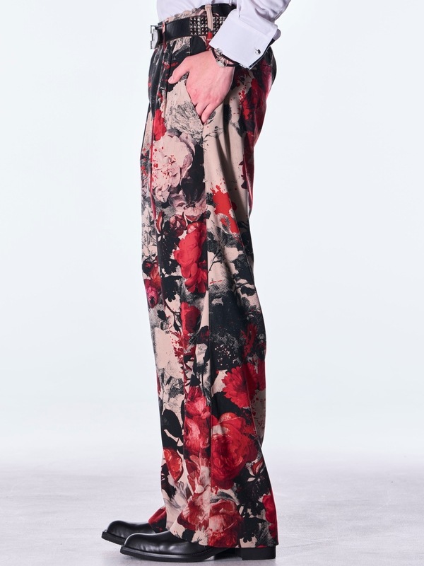 (ͽ���ʡ�9������10������ͽ��/kiryuyrik������奦����奦/Beige Flora Wide Slacks/Beige