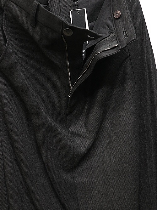 JULIUSꥦ/WOOL/RAYON RING KERSEY TROUSERS10/BLACK